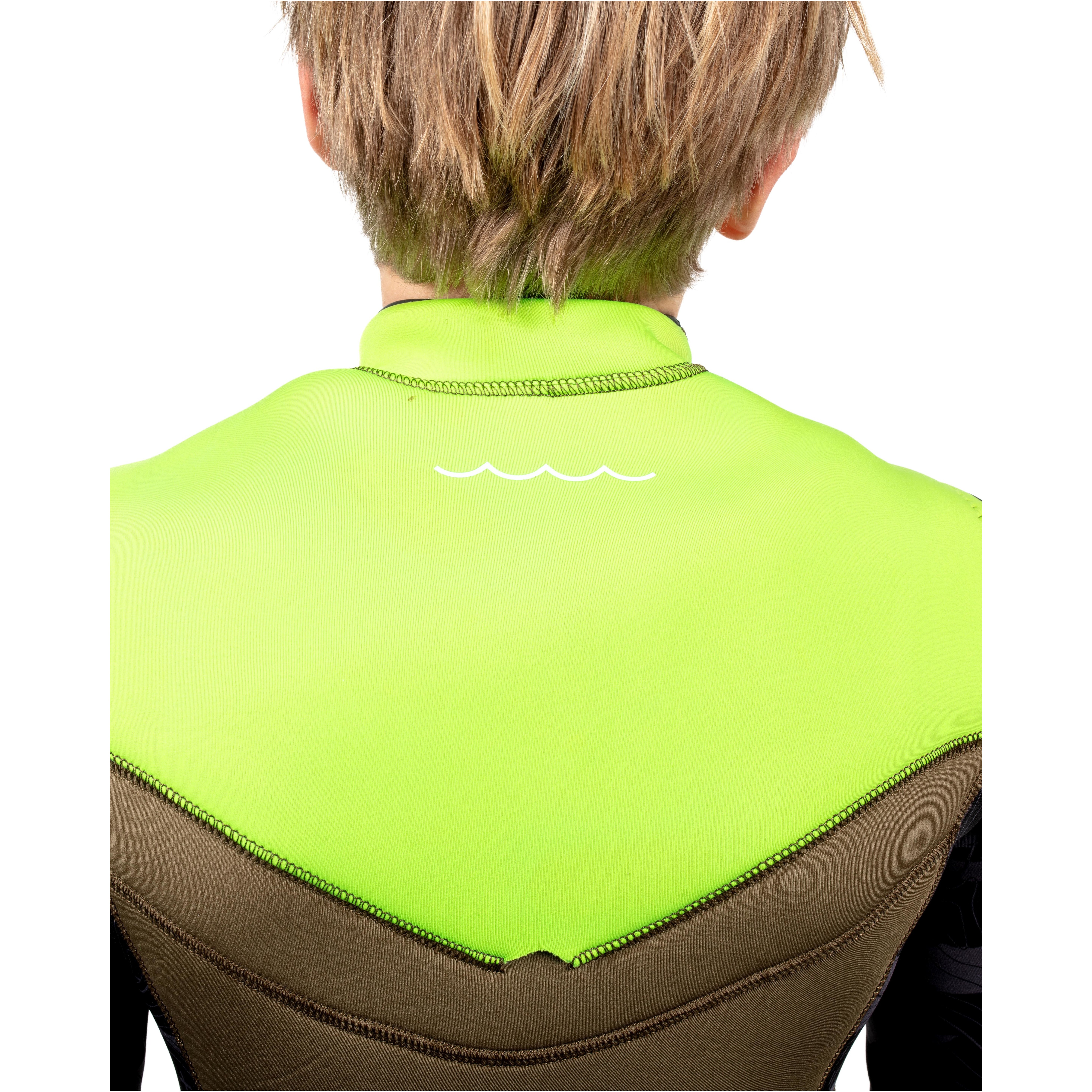 2025 Gul Junior Response 5/4mm GBS Chest Zip Wetsuit RE1251-C1 - Green / Sulphur